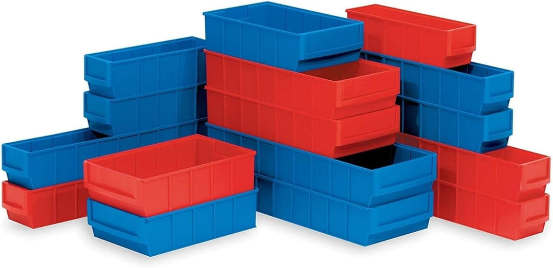 SparSet 10x Blaue Industriebox 400 B | HxBxT 8,1x18,3x40cm | 4,7 Liter | Sichtlagerkasten, Sortiment