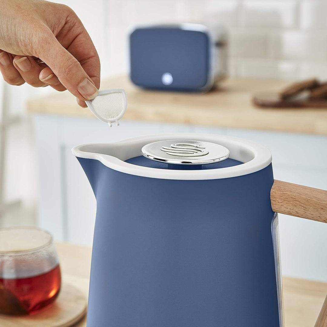 Swan Nordic Frühstücks-Set, kabellos, 1,7 l, 2200 W, Toaster mit breitem Schlitz, 2 Scheiben, 3 Funk