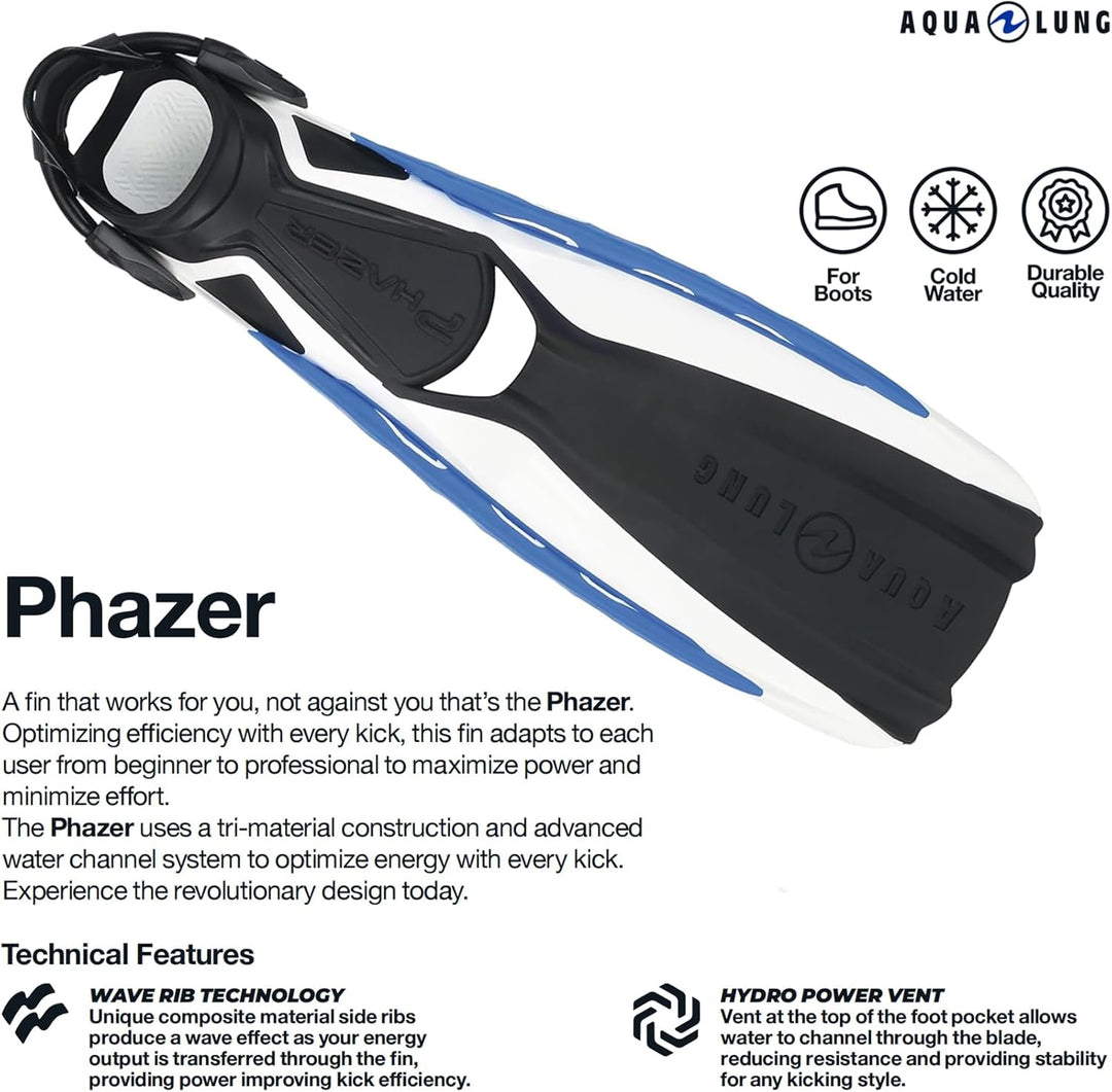 AQUALUNG Phazer Pinne, White/Hot Lime, XL