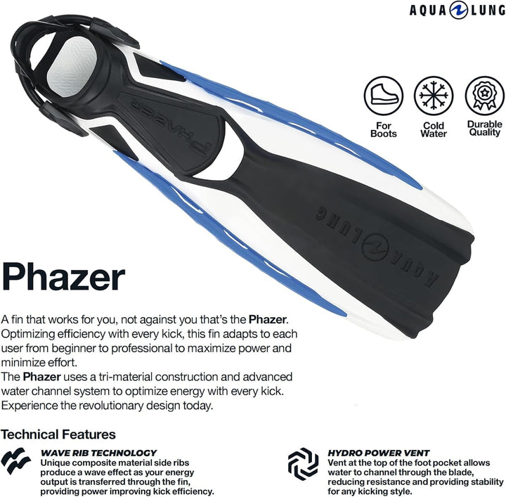 AQUALUNG Phazer Pinne, White/Hot Lime, XL