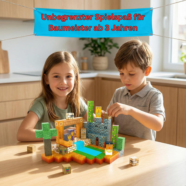 Spiele Kontor Magnetische Bausteine Ägypten - 150 Stück Magnetbausteine | Kinderspielzeug für Jungen