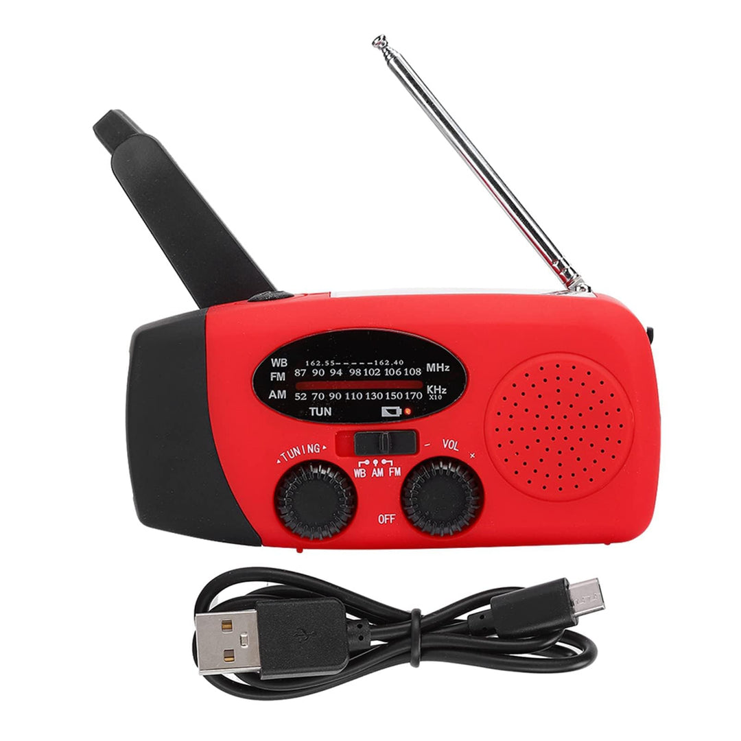 Ejoyous Solarhand -Kurbel Radio, Solar -Antrieb AM/FM Notfallradio mit LED -Licht für den Aussengebr