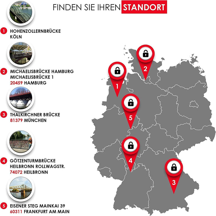 Geschenkfreude Liebesschloss mit Gravur und Schlüssel/Dein einzigartiges Liebes Schloss mit Gravur -