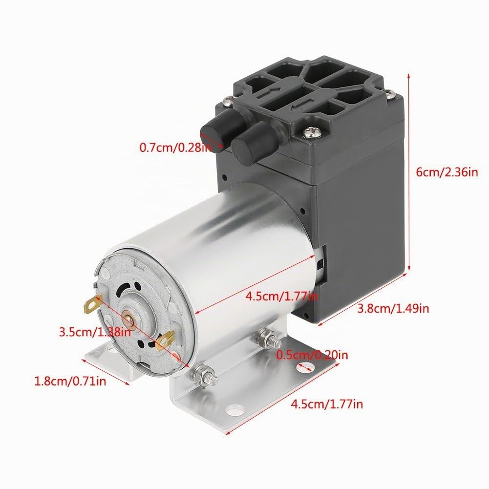 Mini Vakuumpumpe Unterdruck Saugpumpen DC 12 V 500mA mit Halter (120kpa 5L/min), 120kpa 5L/min