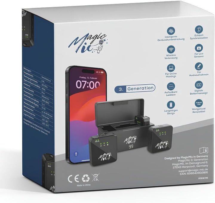 MagicMic™ 2in1 Mikrofon (3. Generation) Content Creation, Lavalier-Funkmikrofon mit Geräusch­unterdr