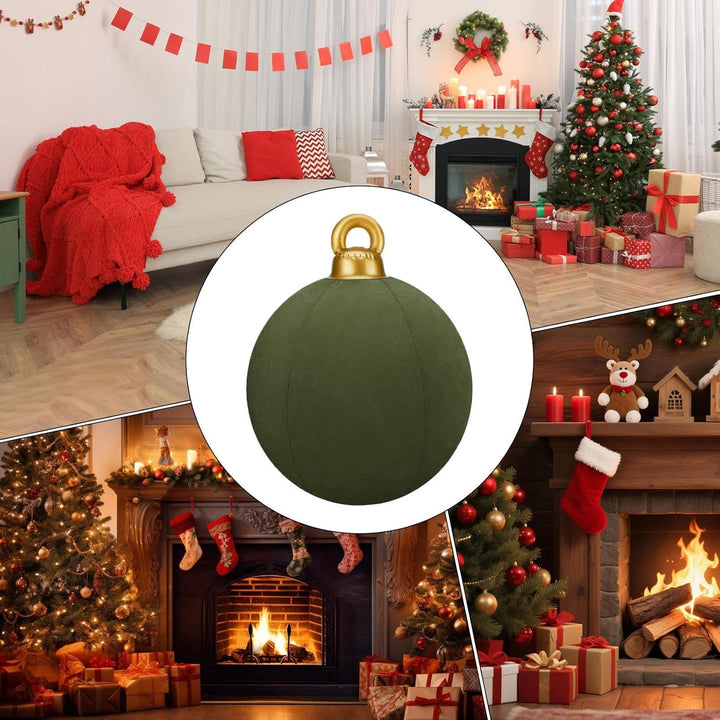 Riesige Aufblasbare Samt-Weihnachtskugeln | 60cm Grosse Aufblasbare Weihnachtskugeln for Christmas H