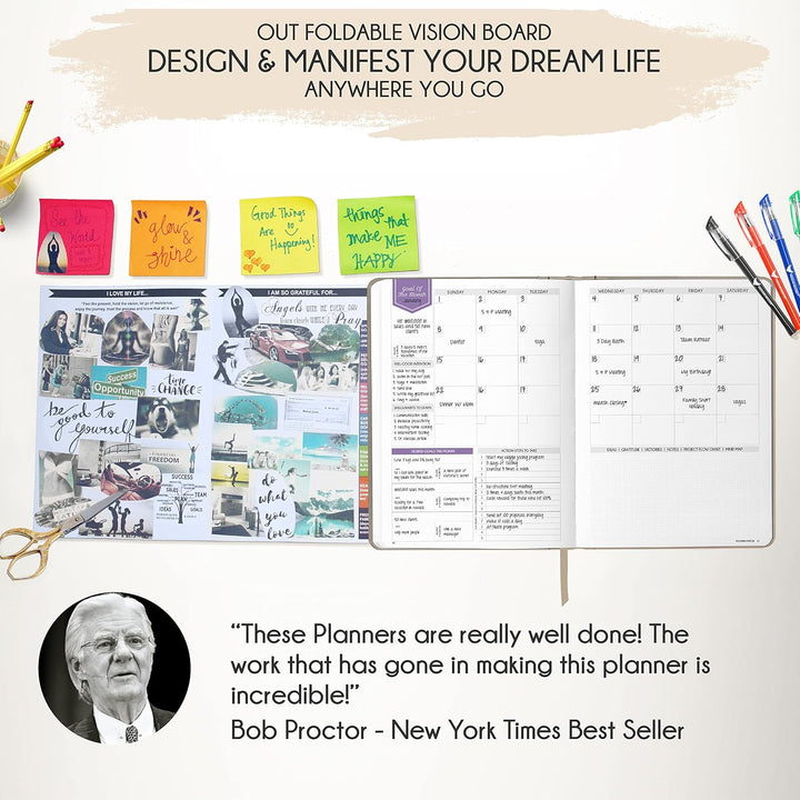 Law of Attraction Life & Goal Planner Lebensplaner - Undatierte Deluxe-Wochen- und Monatsplaner, ein