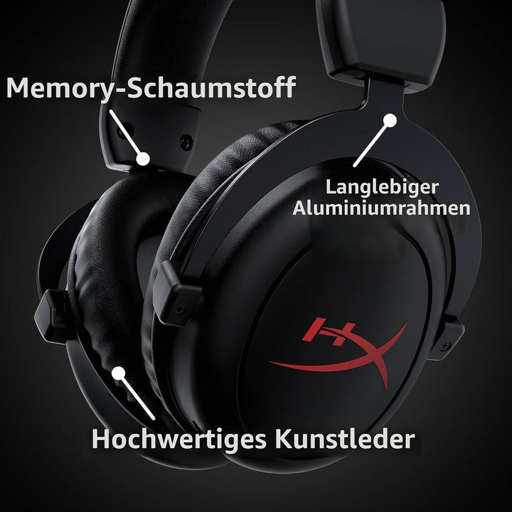 HyperXCloud Core-KabellosesGaming-HeadsetfürPC,DTSHeadphone:XSpatialAudio,Memoryschaum-Ohrpolster,ro