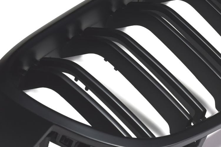 Kühler- Sport- Front- Doppel- Rippen- Grill Schwarz Matt Eintragungsfrei Set