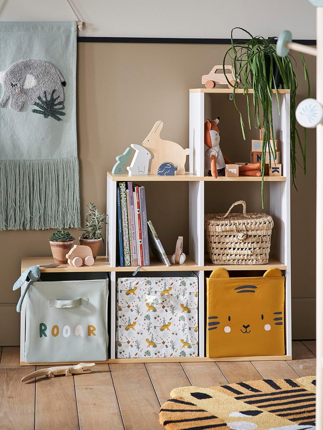 VERTBAUDET3er-Set Kinder Aufbewahrungsboxen „Pandafreunde“grün+senfgelb+bedrucktONE SIZE, Grün+senfg