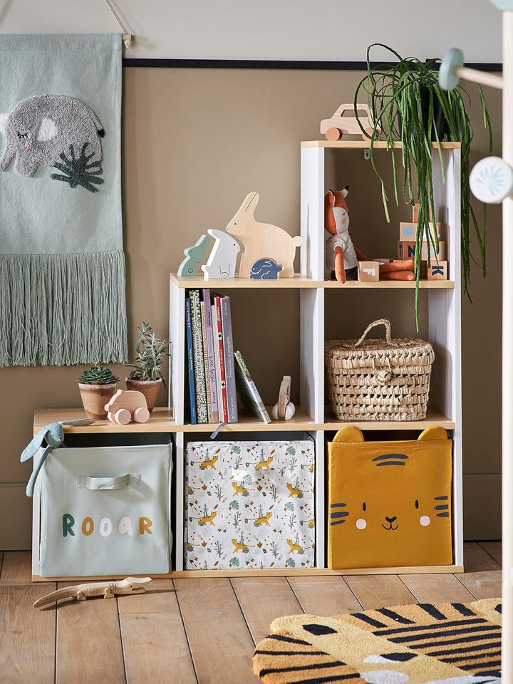 VERTBAUDET3er-Set Kinder Aufbewahrungsboxen „Pandafreunde“grün+senfgelb+bedrucktONE SIZE, Grün+senfg