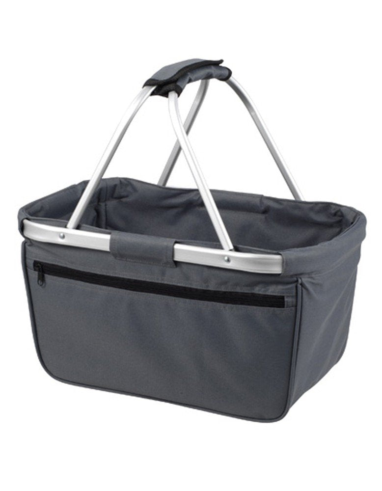 HALFAR® HF3939 Shopper Basket Einkaufskorb Korb mit Aluminiumgestäng faltbar , Farbe:Anthrazit, Anth