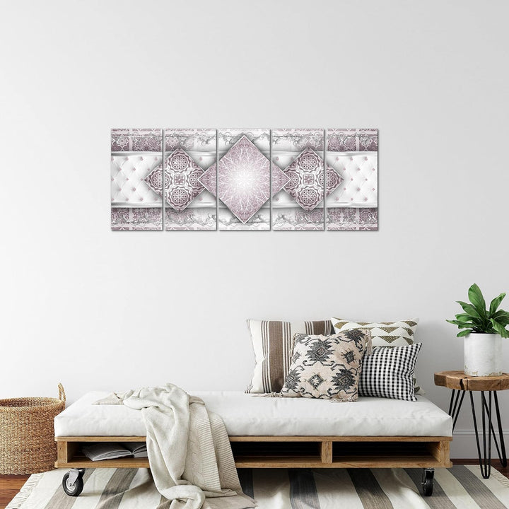 Runa Art Bild Abstrakt Mandala Wandbilder auf Vlies Leinwand 5 Teilig Wanddekoration Wohnzimmer Schl