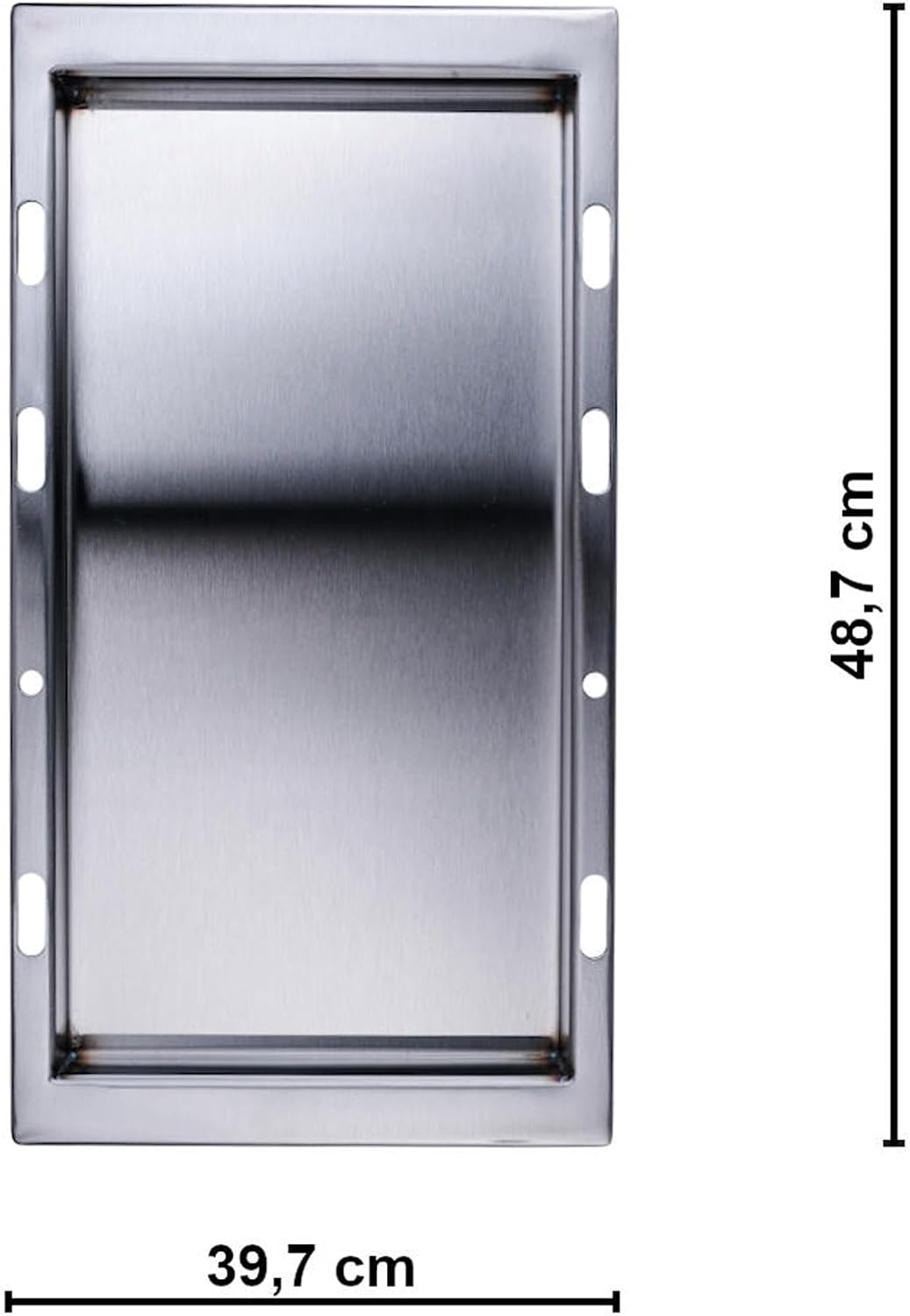 SANTOS einsetzbare Grillpfanne/Einsatzpfanne - Edelstahl Plancha - 38,8x48,6x4cm - E-Serie - Paella,