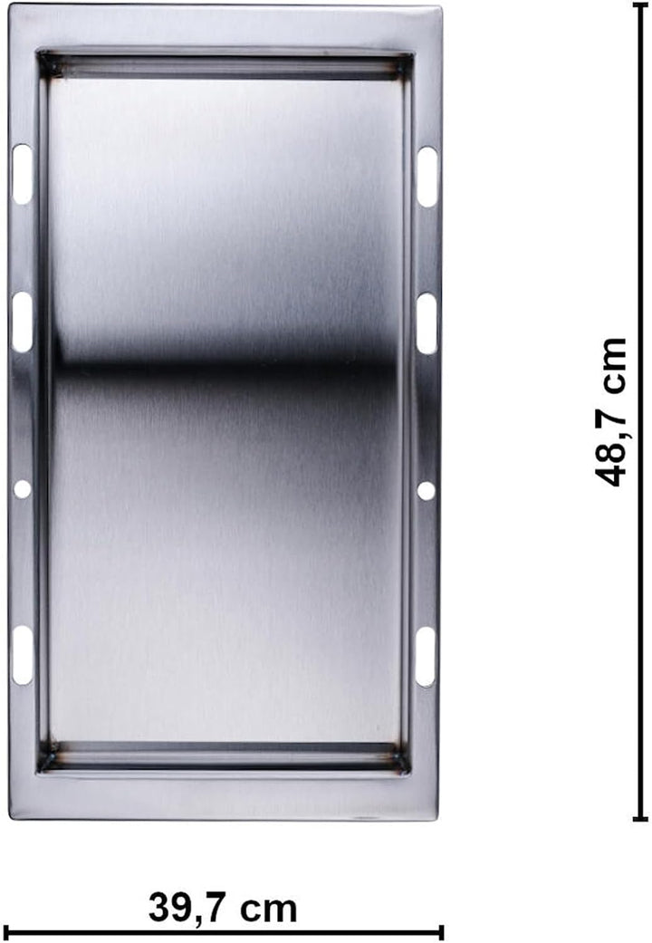 SANTOS einsetzbare Grillpfanne/Einsatzpfanne - Edelstahl Plancha - 38,8x48,6x4cm - E-Serie - Paella,