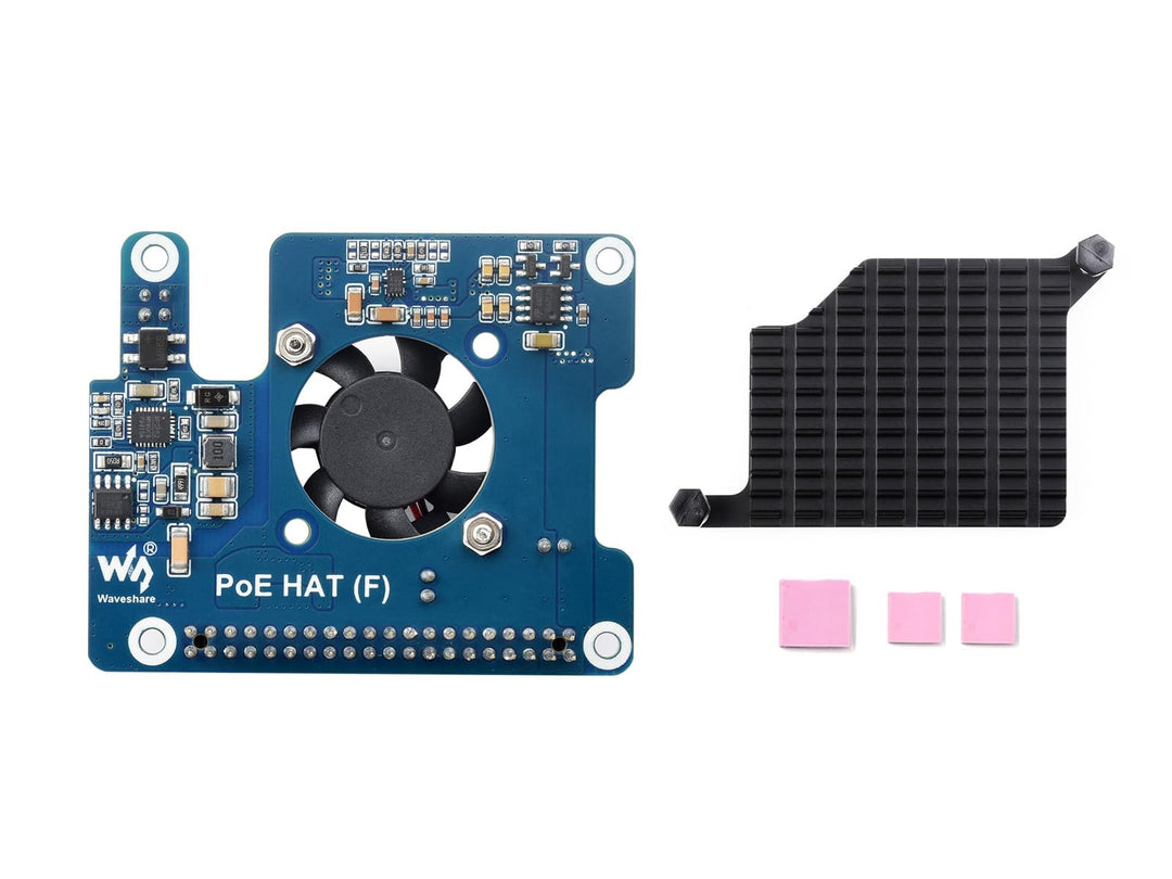 Waveshare PoE Power Over Ethernet HAT (F) Compatibele with Raspberry Pi 5 / cm 5, High Power, Onboar