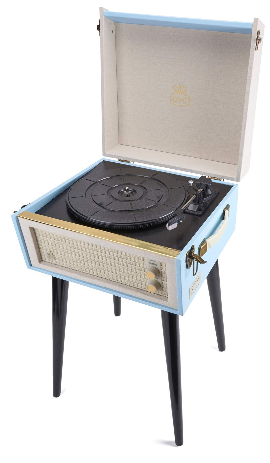 GPO Bermuda Plattenspieler; Klassischer Schallplattenspieler im Retro Stil mit MP3/USB; integriertem