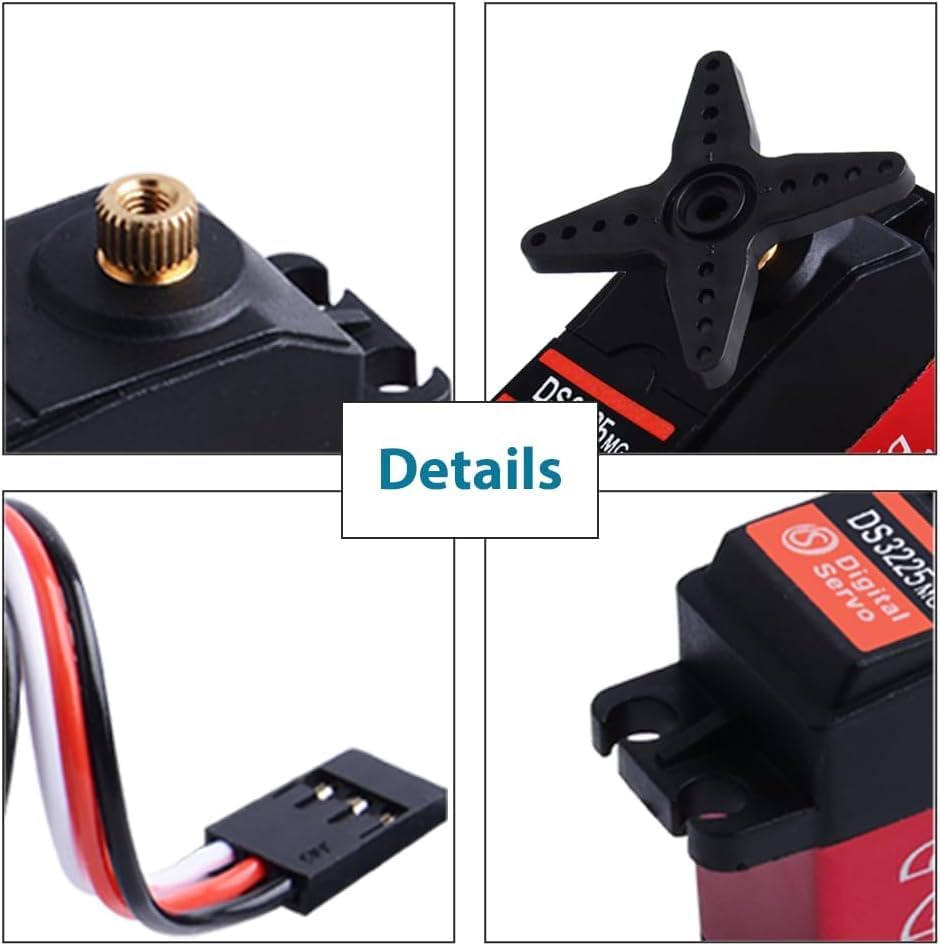 owootecc 25 kg Servomotor, hohes Drehmoment, digitales Servo DS3225, wasserdichtes Metallservo für R