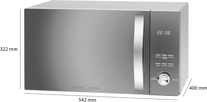 ProfiCook PC-MWG 1176 H, 3 in 1 Mikrowelle mit Heissluft und Grill, 23 Liter Garraum, 2300 Watt Heis