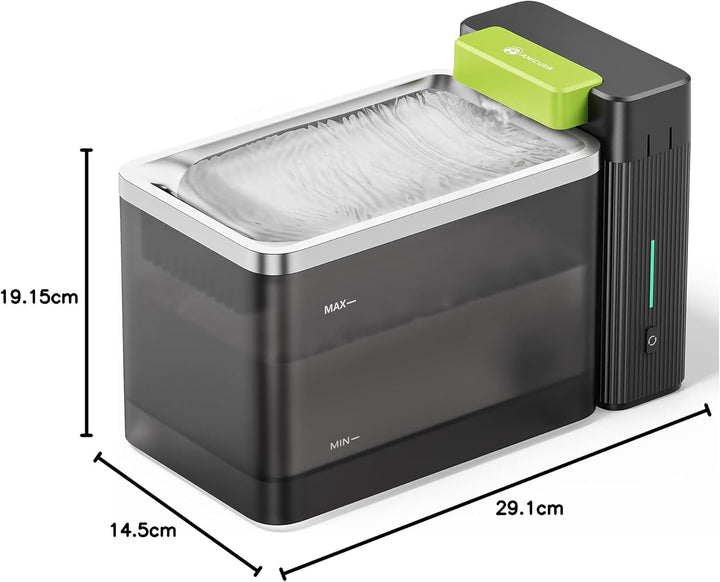 Amicura A3 Lite Trinkbrunnen für Katze mit Ultraﬁltration - 3,3L Grosser Tank, SUS316 Edelstahl-Trin