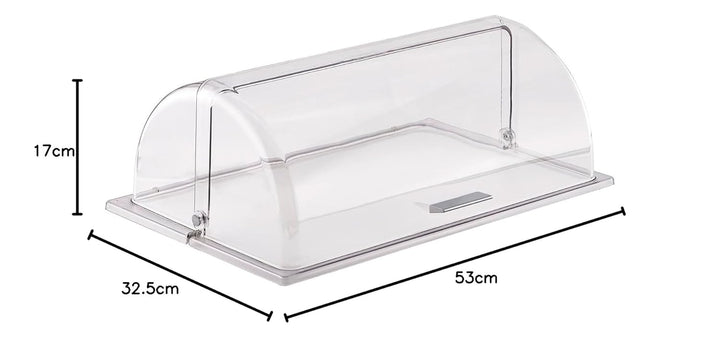 APS 11018 GN 1/1 Transparente Roll-Top Abdeckung weiss 170(H)x 325(W)x 530(L)mm