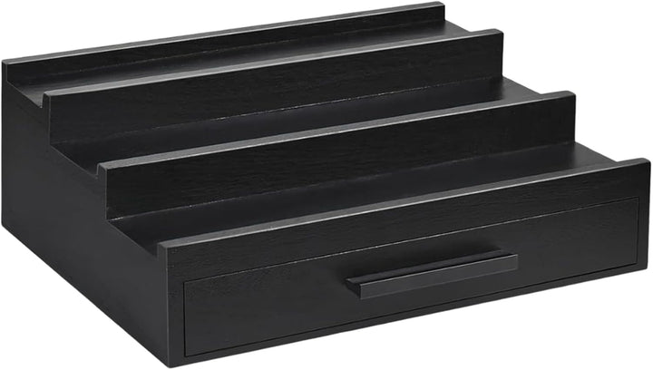 Parfümregal Organizer - Dreischichtiger Holzdufthalter, Schubladen Displayregal | Schwarzes Parfüm,