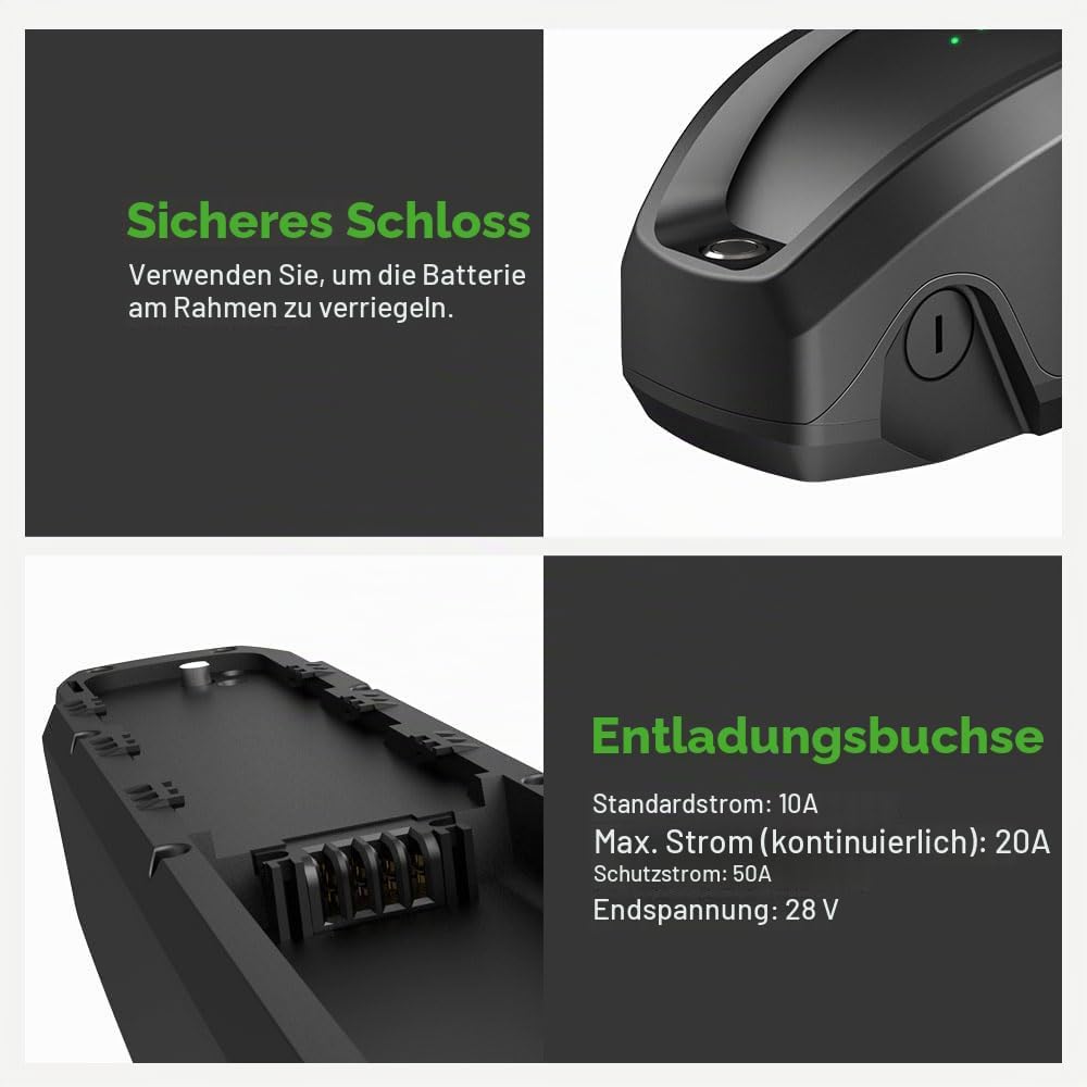 E-Bike Batterie 36V 10,4Ah Li-ion Downtube Akku ZZ98 Elektrofahrrad Prophete BP