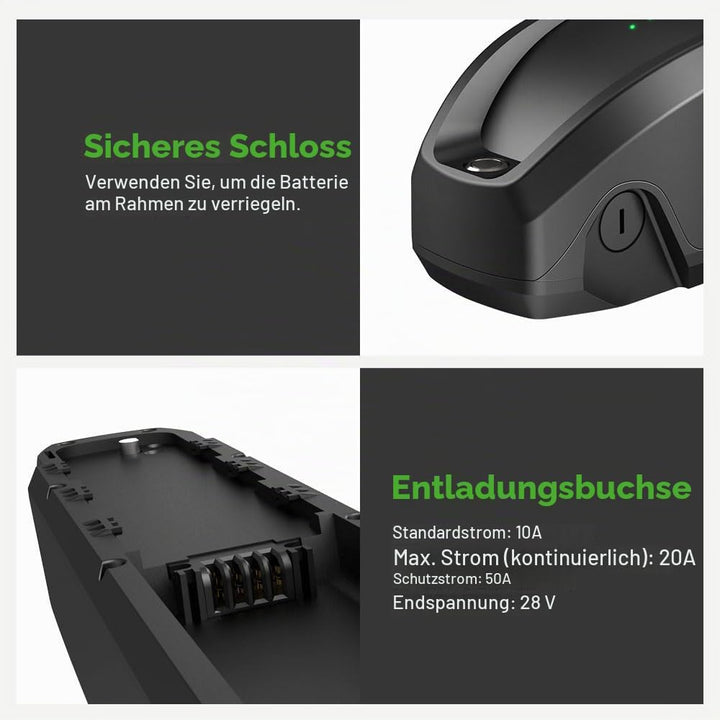 E-Bike Batterie 36V 10,4Ah Li-ion Downtube Akku ZZ98 Elektrofahrrad Prophete BP