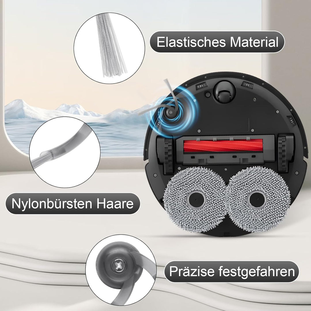 17 Stück Zubehör für Roborock QV 35A/QV 35S Saugroboter, 1 Hauptbürste, 4 Staubbeutel, 2 Filter, 4 W