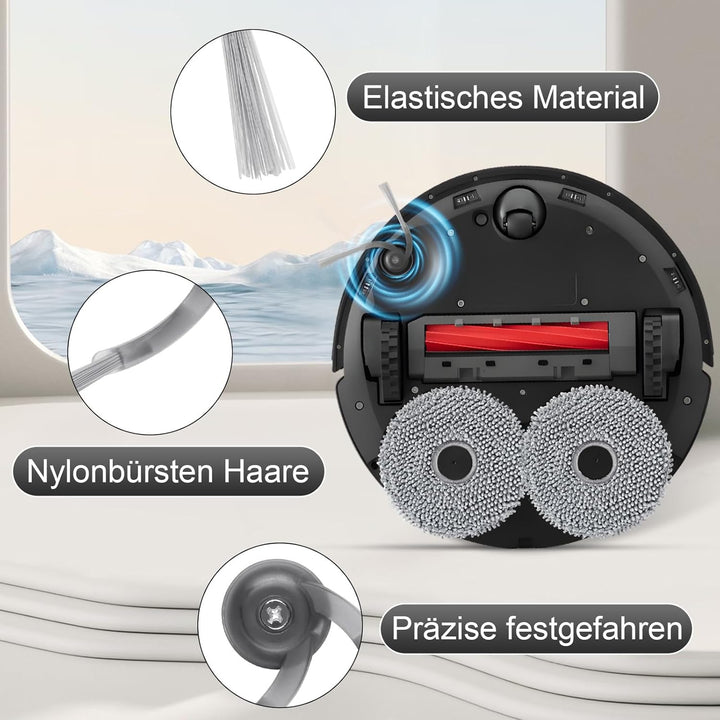 17 Stück Zubehör für Roborock QV 35A/QV 35S Saugroboter, 1 Hauptbürste, 4 Staubbeutel, 2 Filter, 4 W
