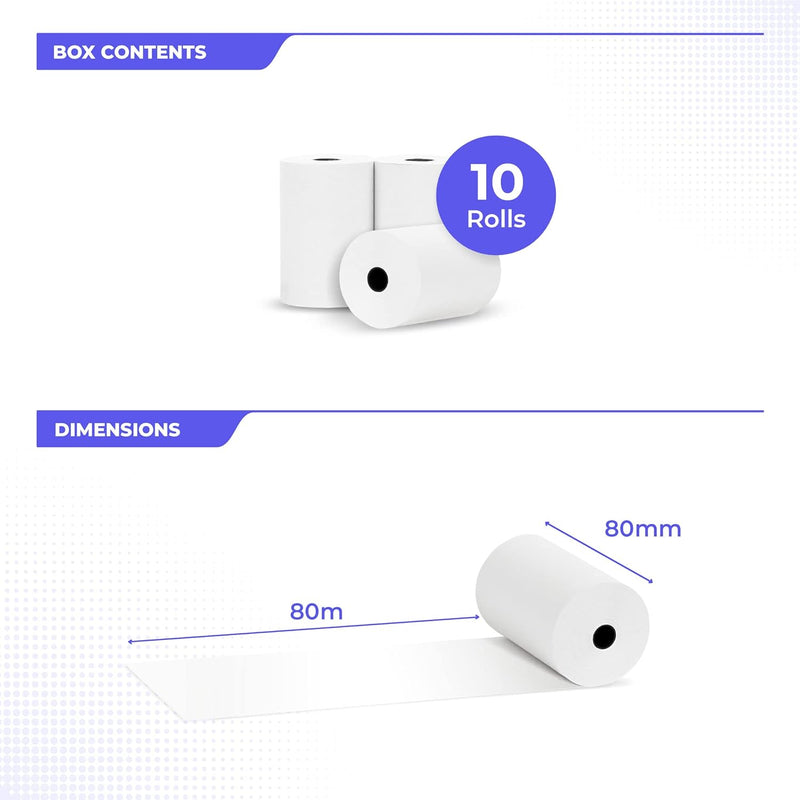 SWIPARO - Thermorollen 80mm x 80m x 12mm - Kassenrollen - Bonrollen zertifiziert für Registrierkasse