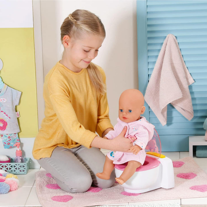 BABY born Toilette für Puppen mit Geräuschfunktion und Häufchen zum wegspülen, 828373 Zapf Creation,