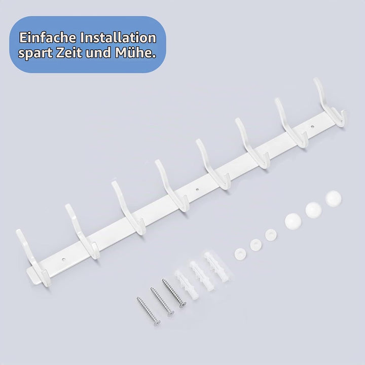 Garderobenhaken Edelstahl, Hakenleiste Kleiderhaken Wand mit 8 Haken, Garderobe Garderobenleiste Wan