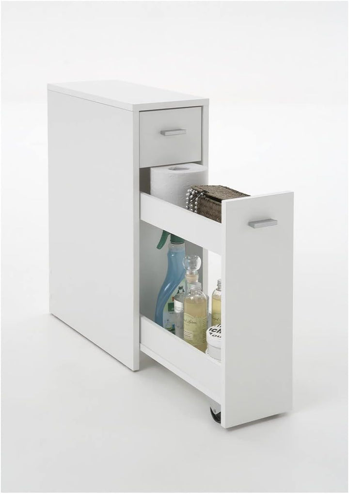 FMD Möbel, 930-001E Denia 1 Bad-Beistellschrank in ausführung weiss, melaminharz beschichtete spanpl
