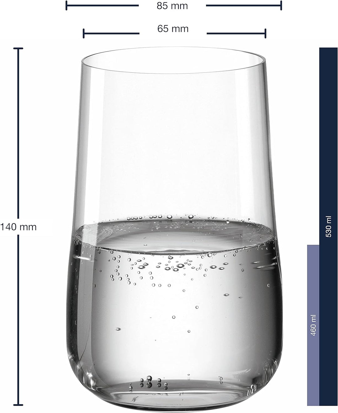 LEONARDO HOME 066417 LD Becher 530ml Brunelli 6er, Glas, 530 milliliters, Klar Trinkgläser gross, Tr