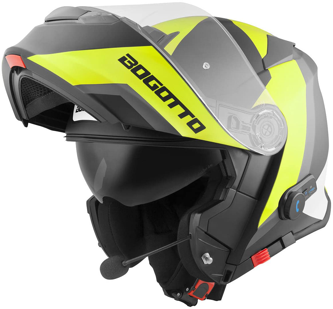 Bogotto V271 BT Zabu Bluetooth Klapphelm XS schwarz/neon, XS schwarz/neon