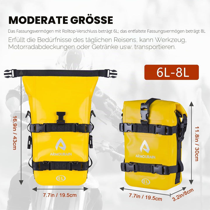 ARMOURAIN Motorrad Stossstangen Seitentasche Tasche Wasserdicht 6L Motor Sturzbügel Seitentaschen Ta