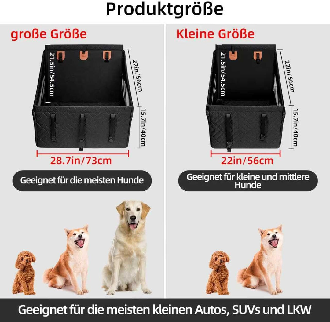 Hundesitz für Grosshunde bis 25kg – Sicherer Autositzbezug für Rücksitz, Robuster Hunde-Boostersitz