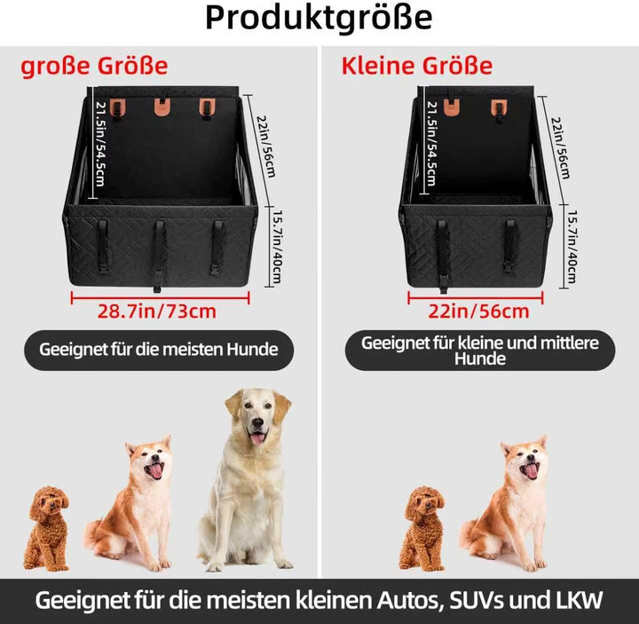 Hundesitz für Grosshunde bis 25kg – Sicherer Autositzbezug für Rücksitz, Robuster Hunde-Boostersitz
