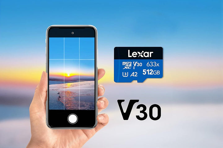 Lexar 633x 512GB Micro SD Karte, microSDXC UHS-I Karte + SD-Adapter, Bis zu 100 MB/s Lesen, Speicher