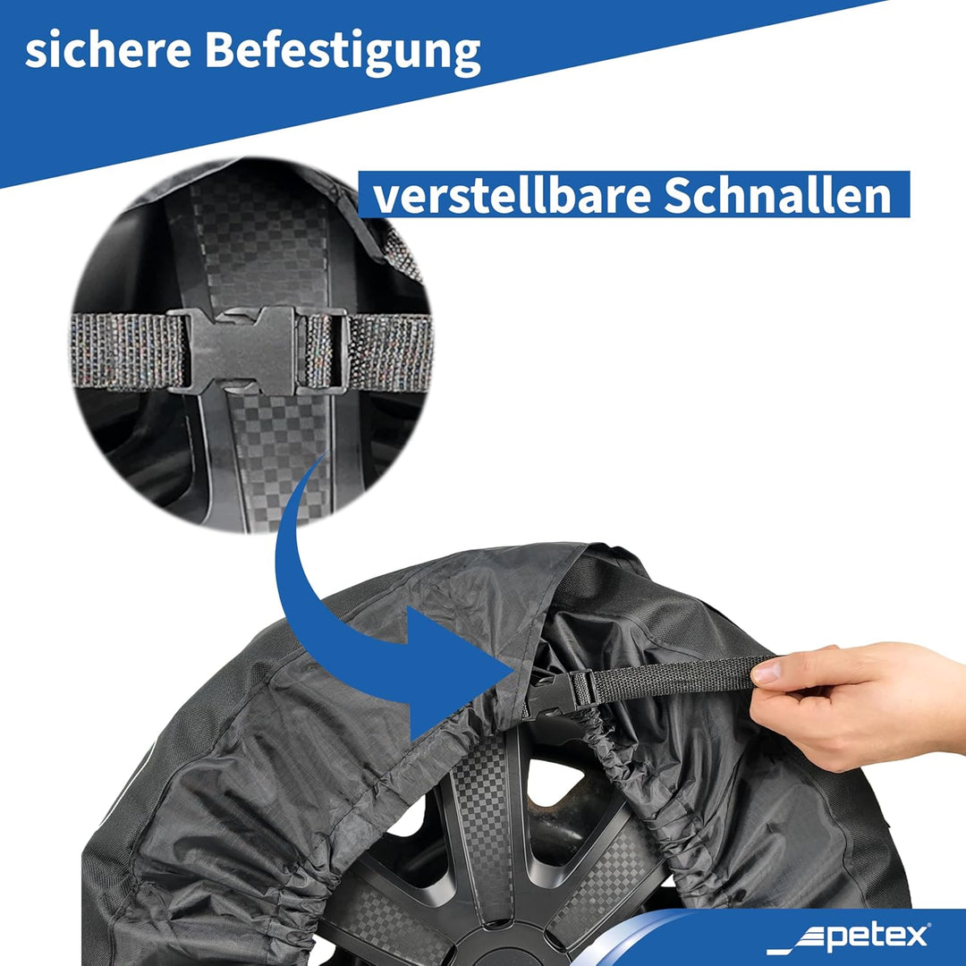 PETEX Reifentaschenset Premium schwarz versch. Grössen Reifentaschen (L Ø 660 mm), 660 mm