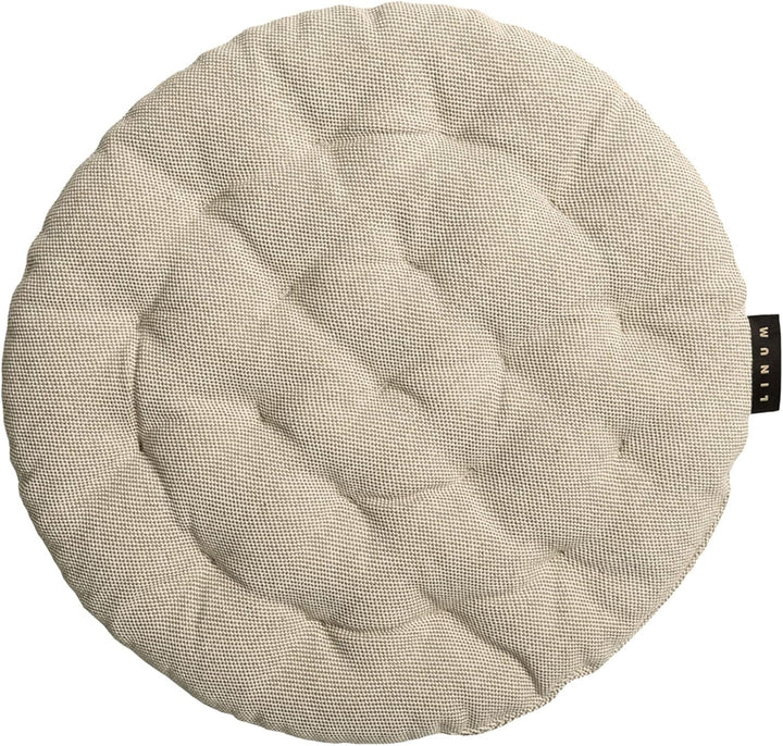 LINUM Pepper Elegantes Rundes Sitzkissen Ø 37cm, 100% Baumwolle, Maschinenwaschbar, Bronzebraun, Bro