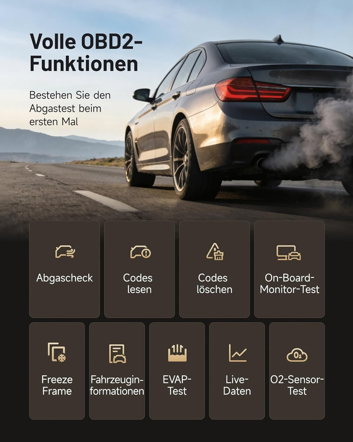 TOPDON AD600S OBD2 Diagnosegerät, Auslesegerät Auto alle Autos für 4 System Diagnose, 9 Servicefunkt
