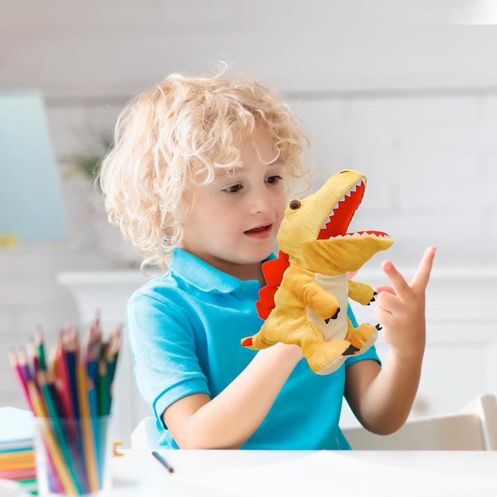 lilizzhoumax Stegosaurus Kuscheltier, Simuliertes Tier Dinosaurier Handpuppe aus Plüsch, Kawaii Nied