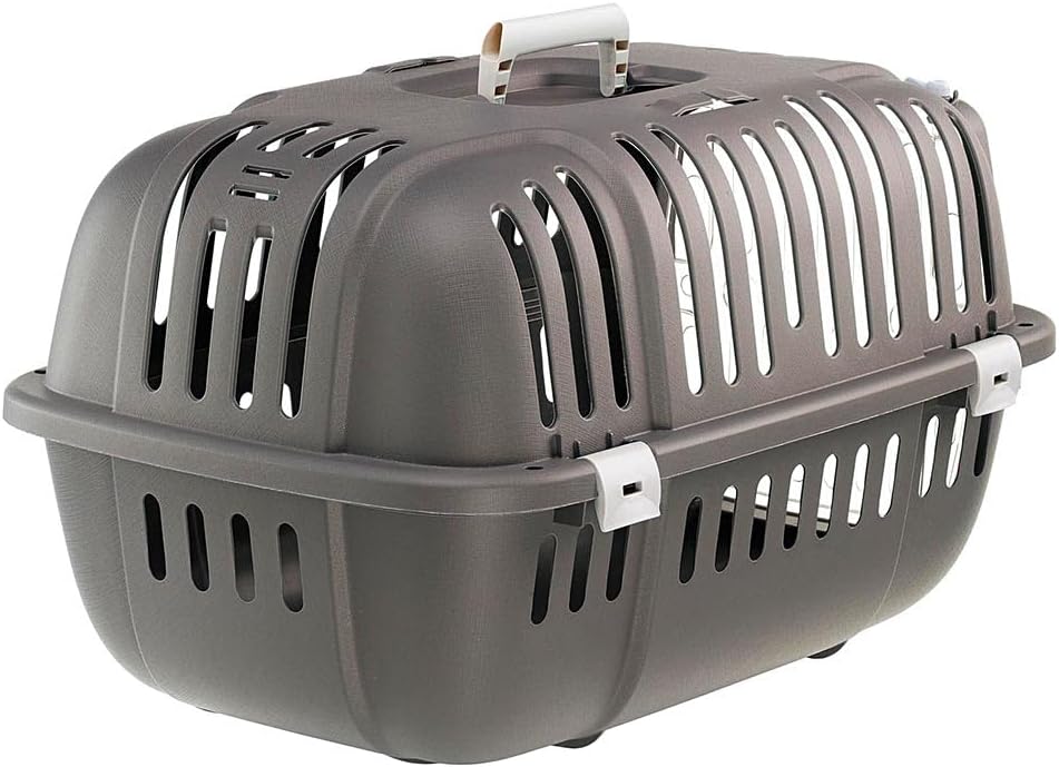 Ferplast Transportbox katze, Hundetransportbox kleine Hunde und Katzen bis 8 kg, transparente Tür, L