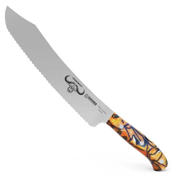 GIESSER seit 1776 - Made in Germany - Brotmesser 25 cm Spicy Orange, PremiumCut Wave No 1, Wellensch