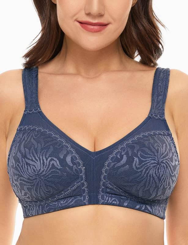 Wingslove Damen Minimizer BH ohne Bügel Grosse Brüste Bügelloser Entlastungs Breite Träger Vollfigur