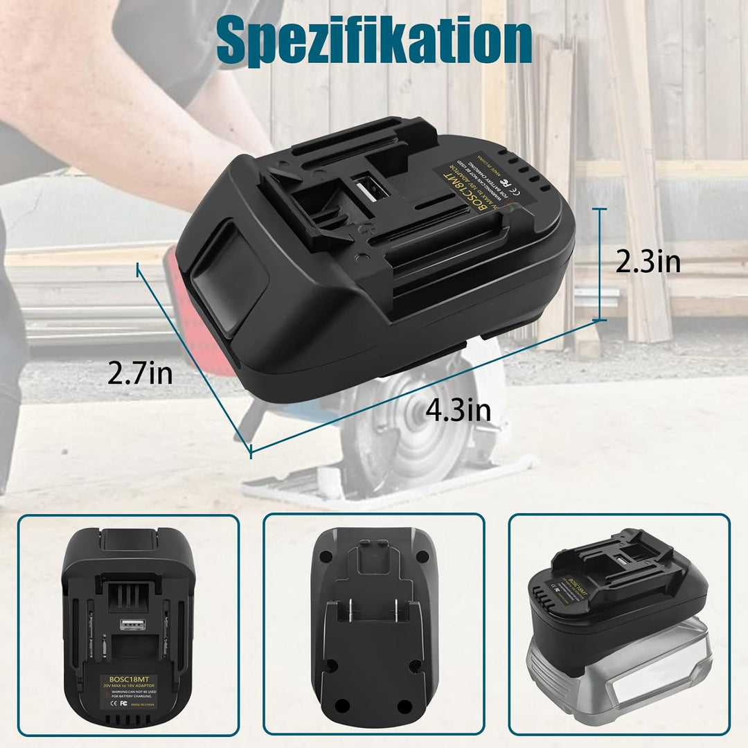 Adapter Konverter für Bosch PBA 18V Akku auf für Makita Elektrowerkzeug,BOSC18MT Batterieadapter für
