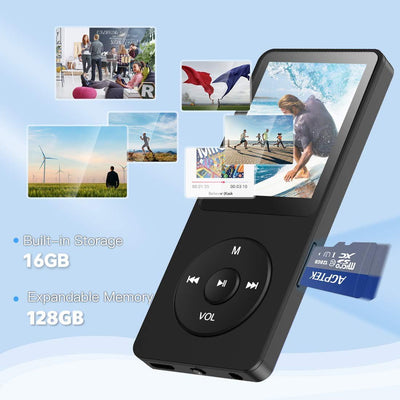 AGPTEK MP3 Player, 8GB verlustfrei MP3 mit 1,8 Zoll Bildschirm, 70 Stunden tragbare Musik Player mit