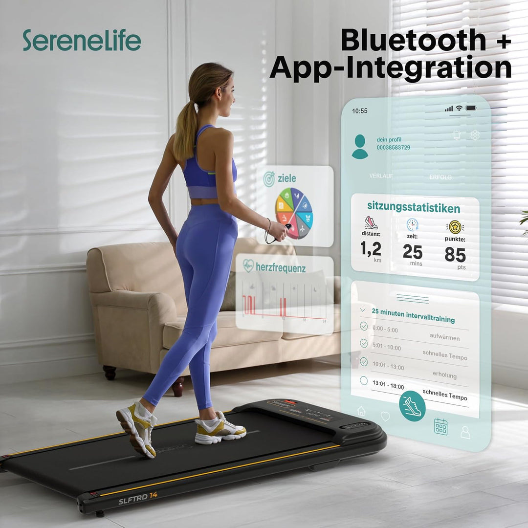 SereneLife Walking Pad, Laufband für Zuhause (Modelle: 8/9,6/10 km/h) – Schreibtisch-Laufband, leise